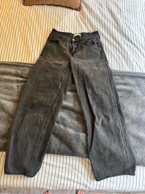 Abercrombie & Fitch washed black Low-Rise ultra loose 24R curve love Jeans